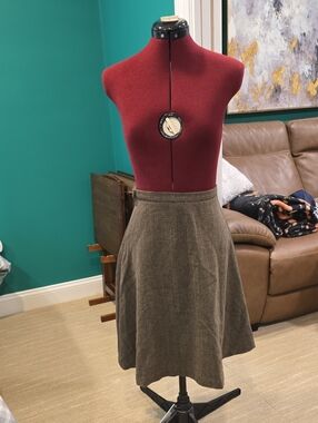 MaxMara Brown A-Line Wool Skirt, Size 6